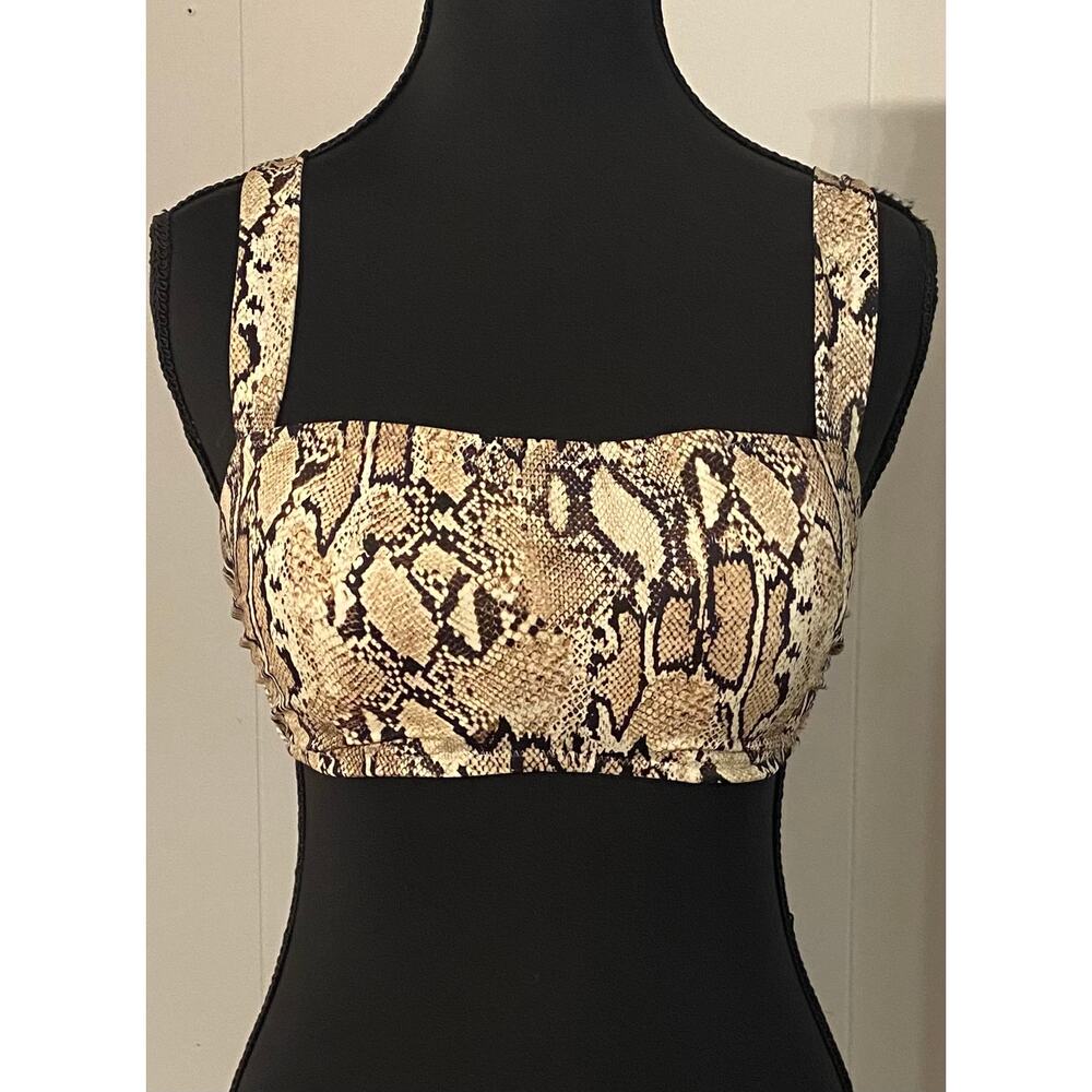Shade & Shore‎ Snake Print Underwire Bikini Top 34C Mob Wife Resortwear Beach
